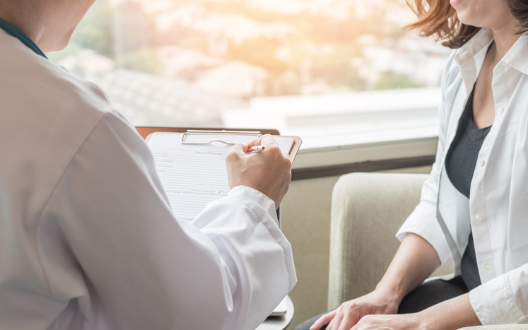 Doctor reviewing results with patient