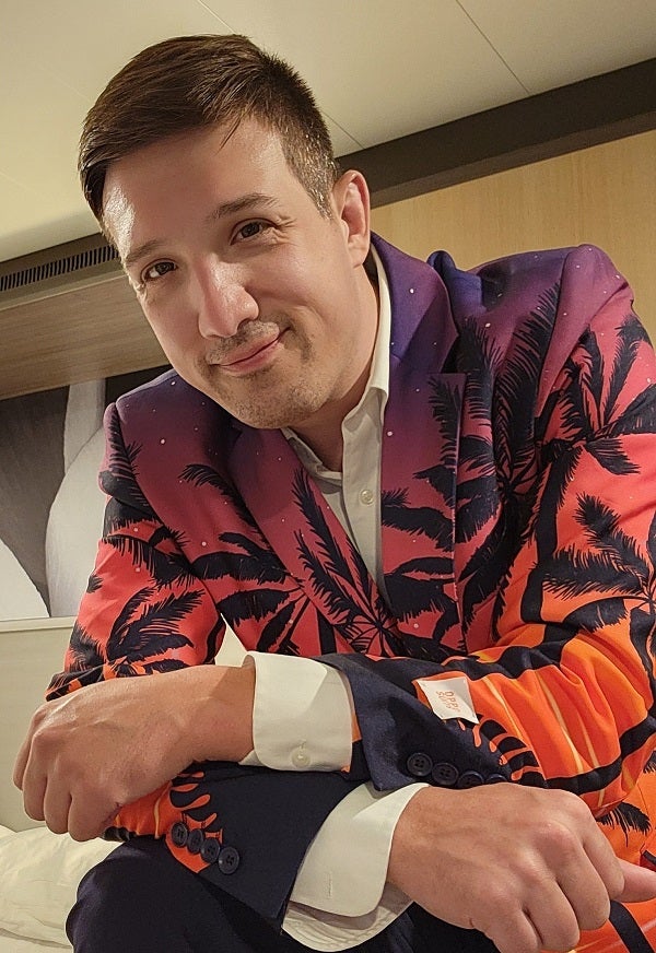 Collin leaning forward