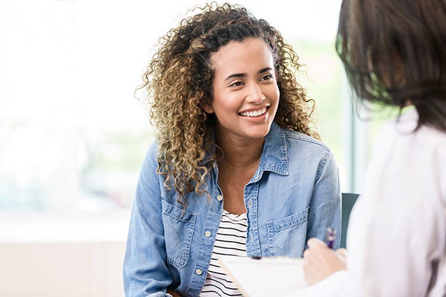 A woman received good news from her doctor